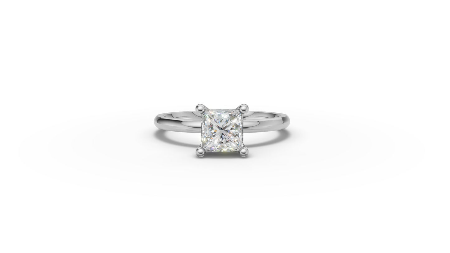 Princess Solitaire Ring