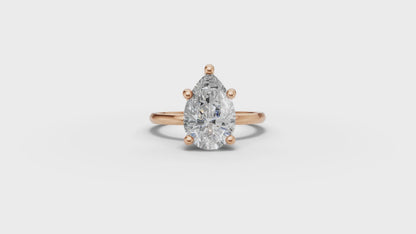 Pear Solitaire Ring