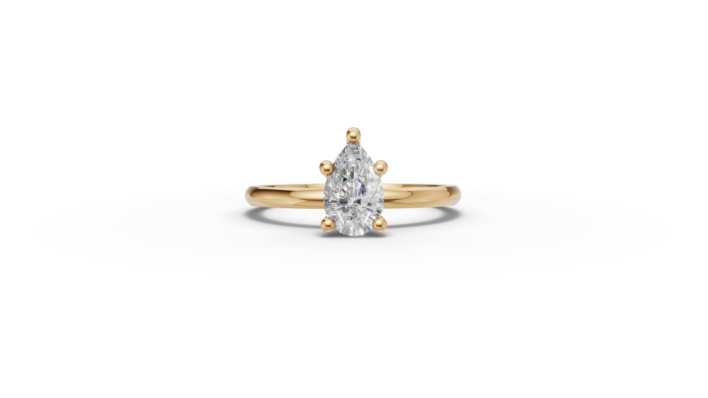 Pear Solitaire Ring