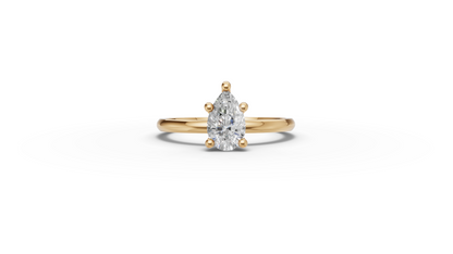 Pear Solitaire Ring
