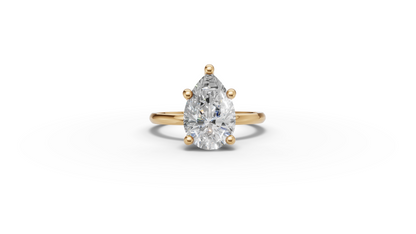 Pear Solitaire Ring