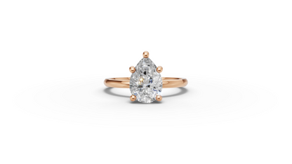 Pear Solitaire Ring