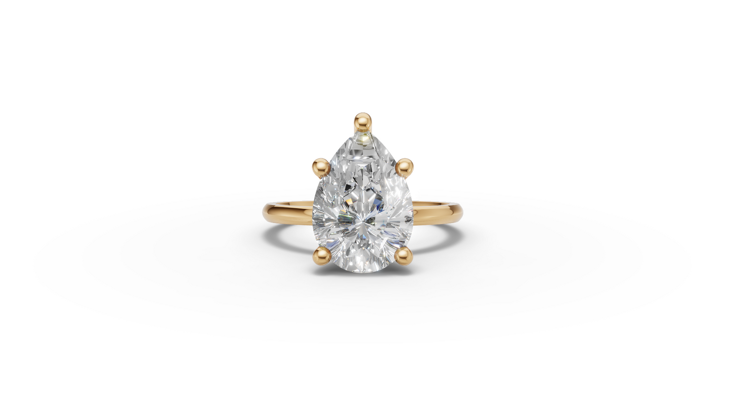 Pear Solitaire Ring