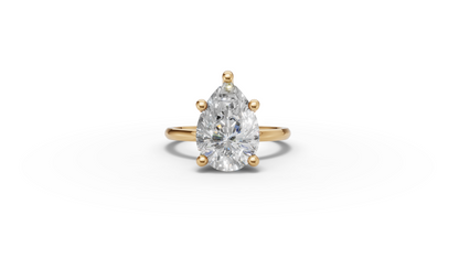 Pear Solitaire Ring