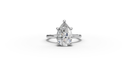 Pear Solitaire Ring