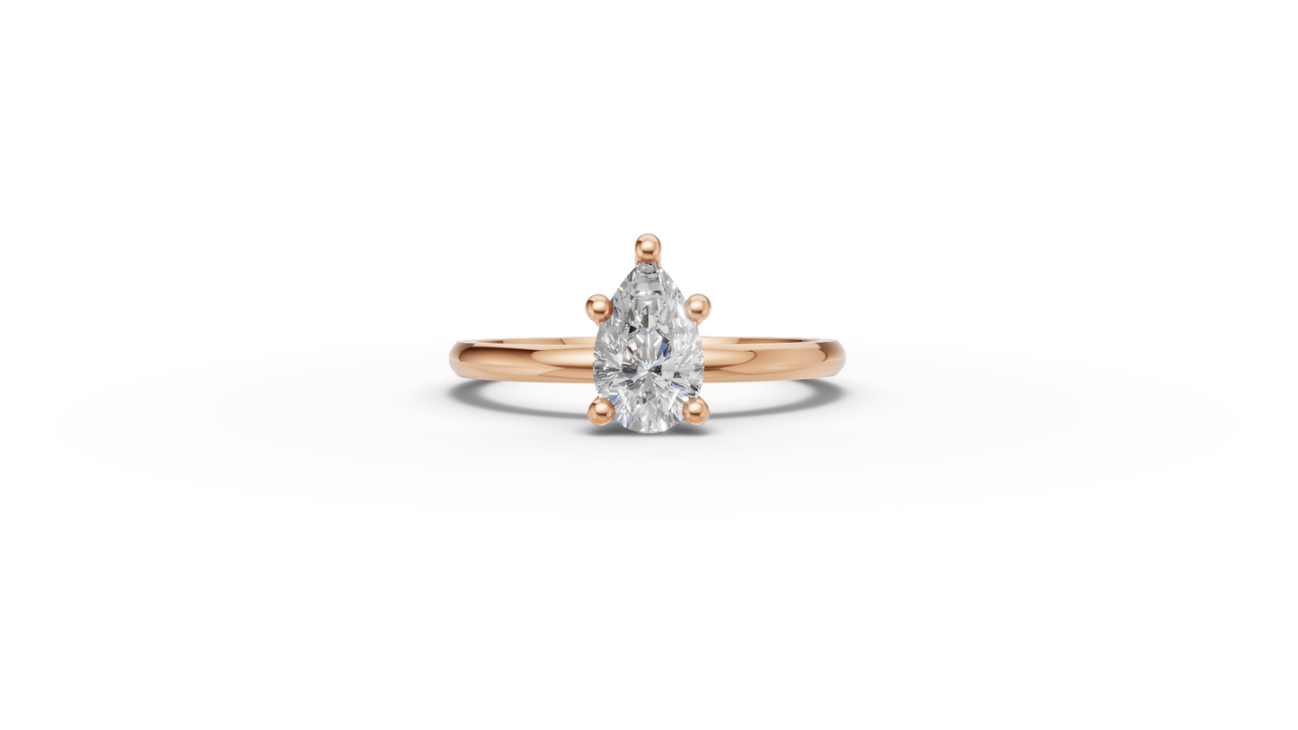 Pear Solitaire Ring