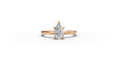 Pear Solitaire Ring