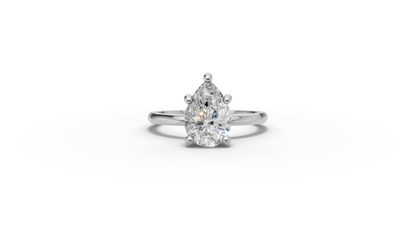 Pear Solitaire Ring