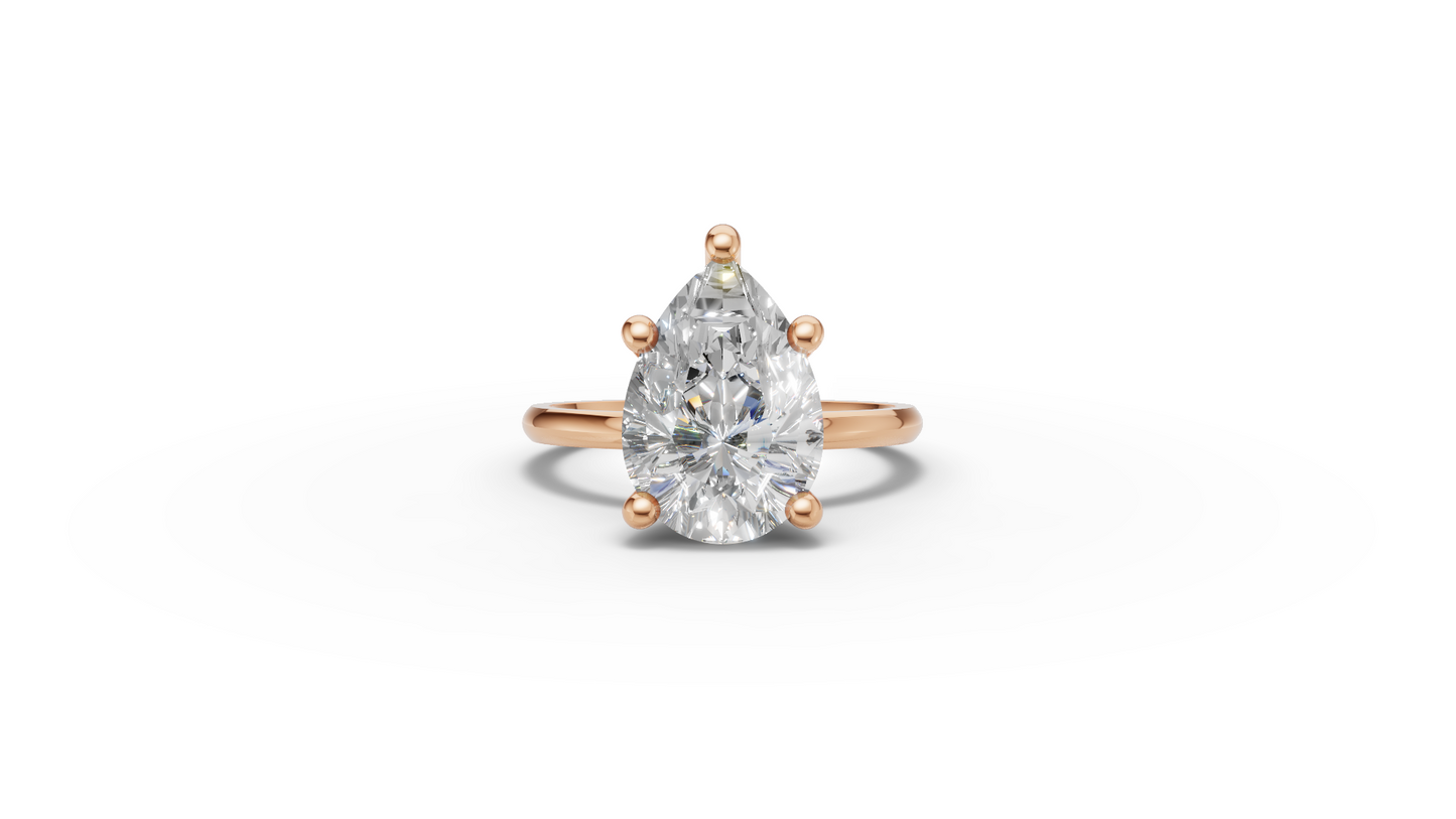 Pear Solitaire Ring