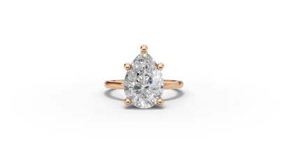 Pear Solitaire Ring