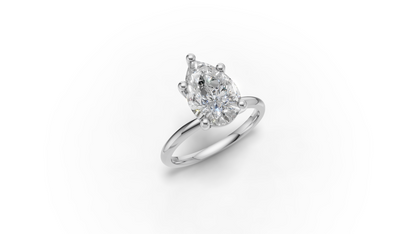 Pear Solitaire Ring