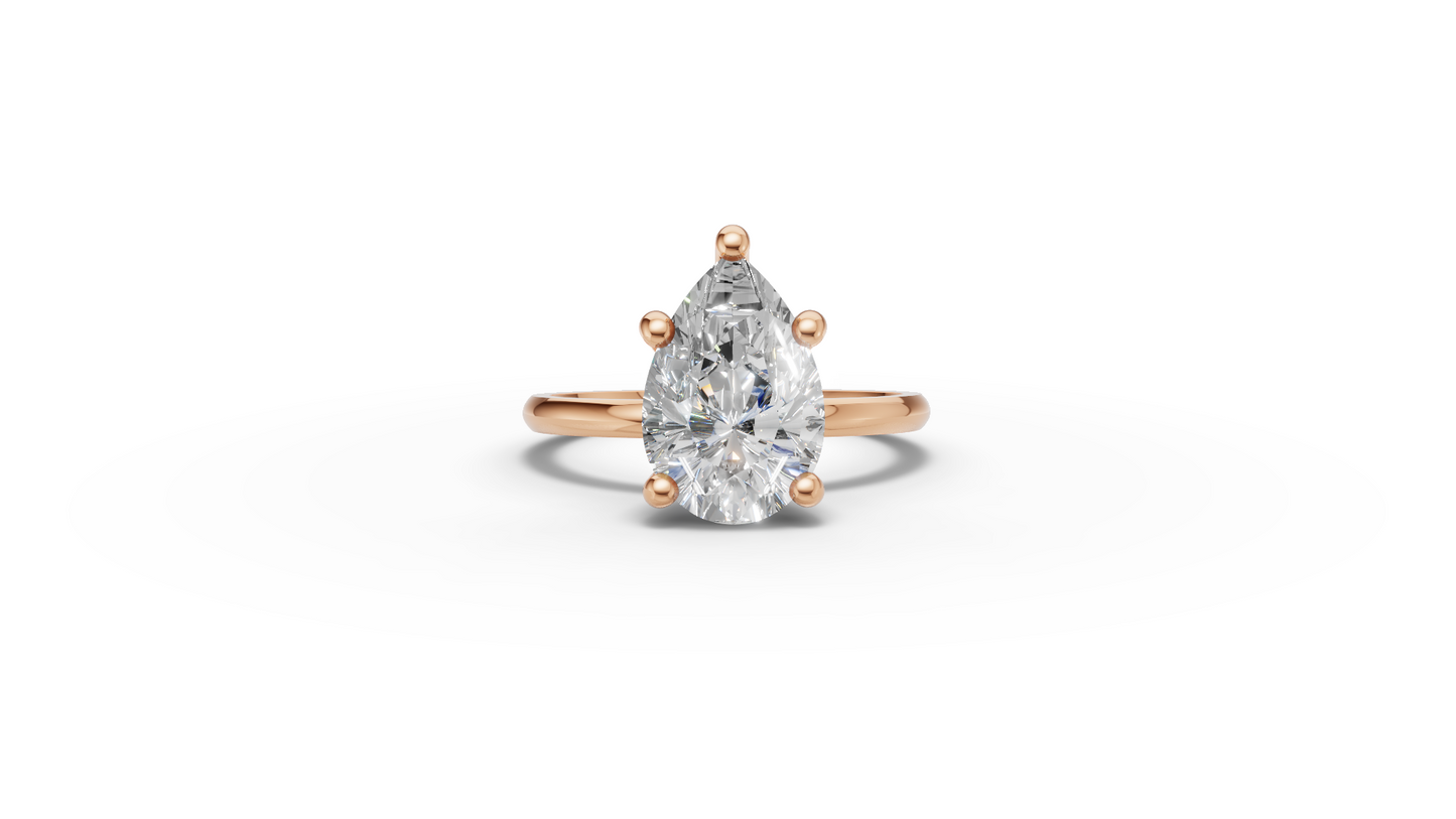 Pear Solitaire Ring