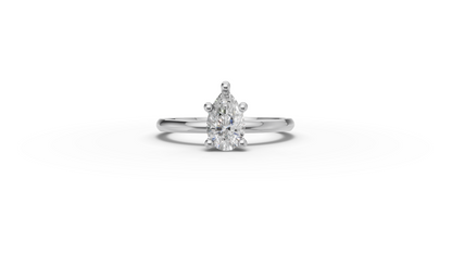 Pear Solitaire Ring