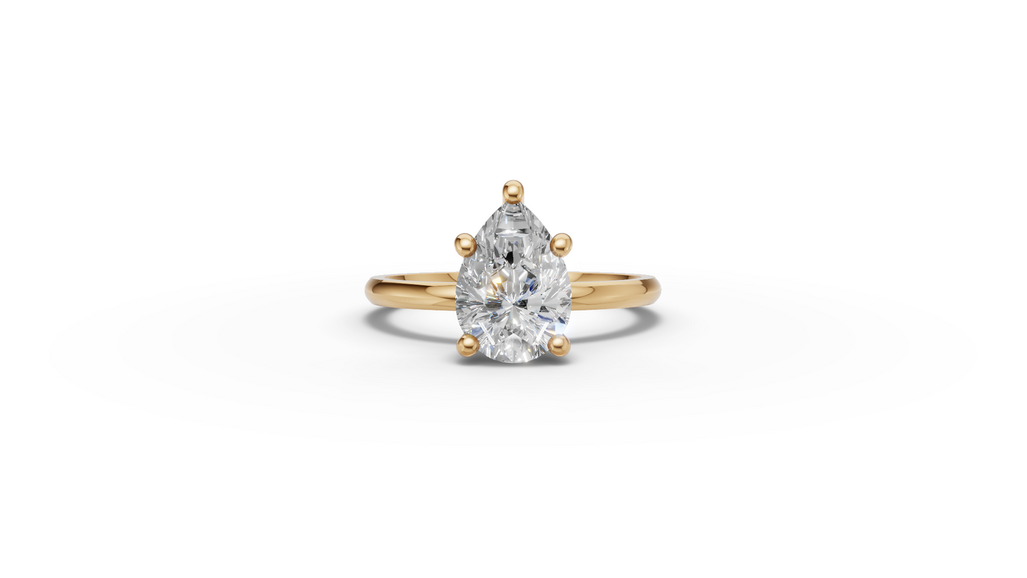 Pear Solitaire Ring