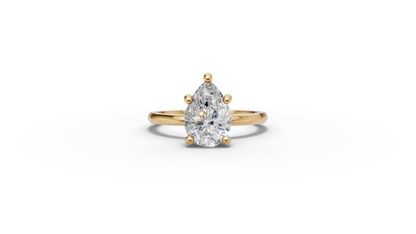 Pear Solitaire Ring