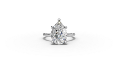 Pear Solitaire Ring